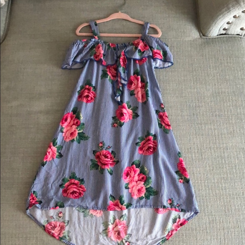Jenna & Jessie pinstripe & floral dress